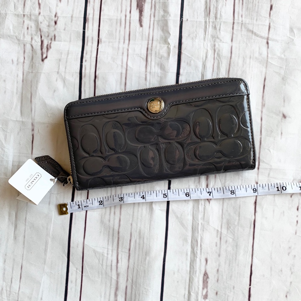NWT Gray COACH wallet hard cover